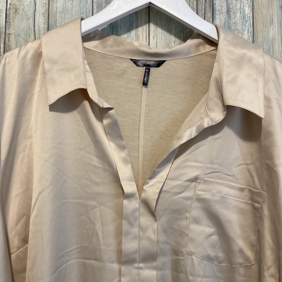 Daisy Fuentes women 3X mock tie front long sleeve collared blouse NWT - Picture 9 of 11